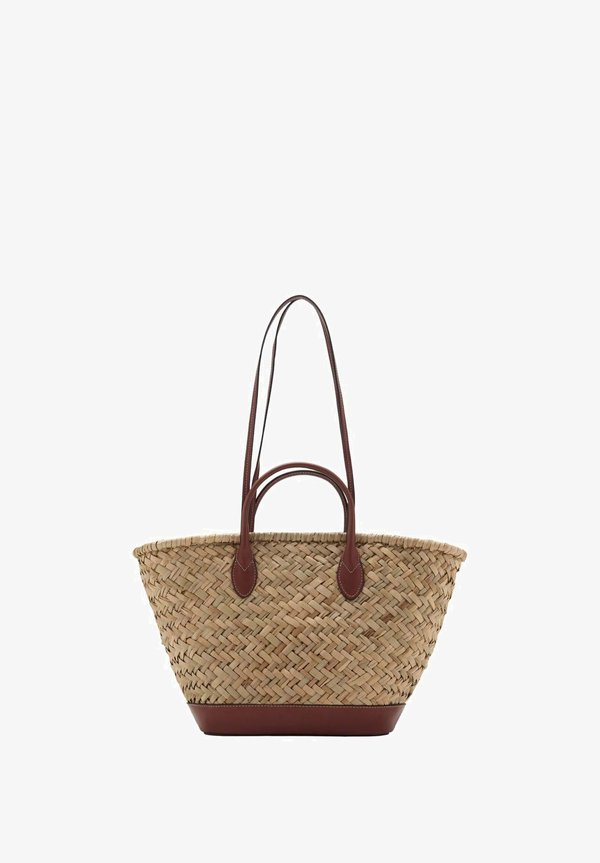 LARGE DOUBLE-NATURAL BASKET - Handbag - leather