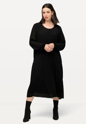 PLISSÉE  COL ROND MANCHES LONGUES - Strickkleid - schwarz