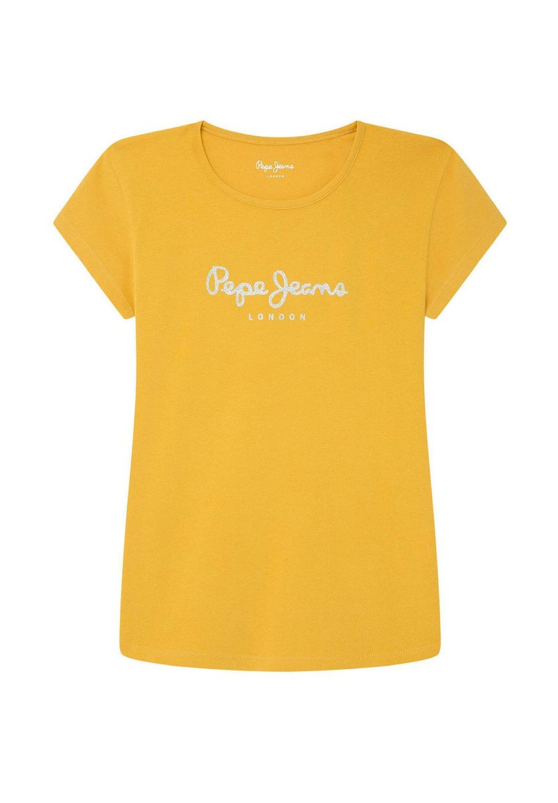 Pepe Jeans HANA GLITTER - Marškinėliai su spaudiniu - honey yellow