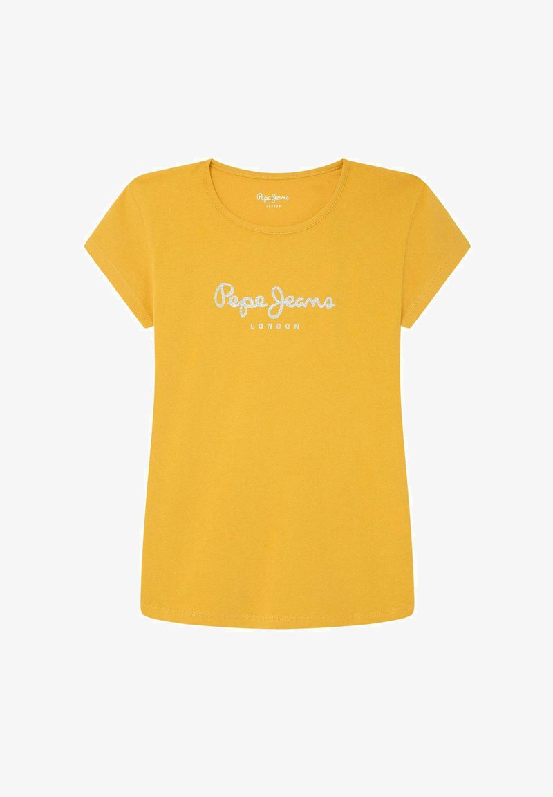 Pepe Jeans HANA GLITTER - Marškinėliai su spaudiniu - honey yellow