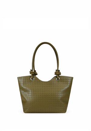 Bosanova, BOLSO DE HOMBRO VERDE CON FLORES GRABADAS - Bolso shopping - verde