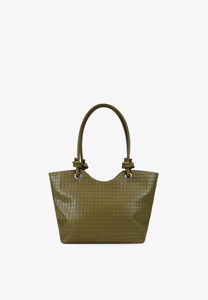 Bosanova, BOLSO DE HOMBRO VERDE CON FLORES GRABADAS - Bolso shopping - verde