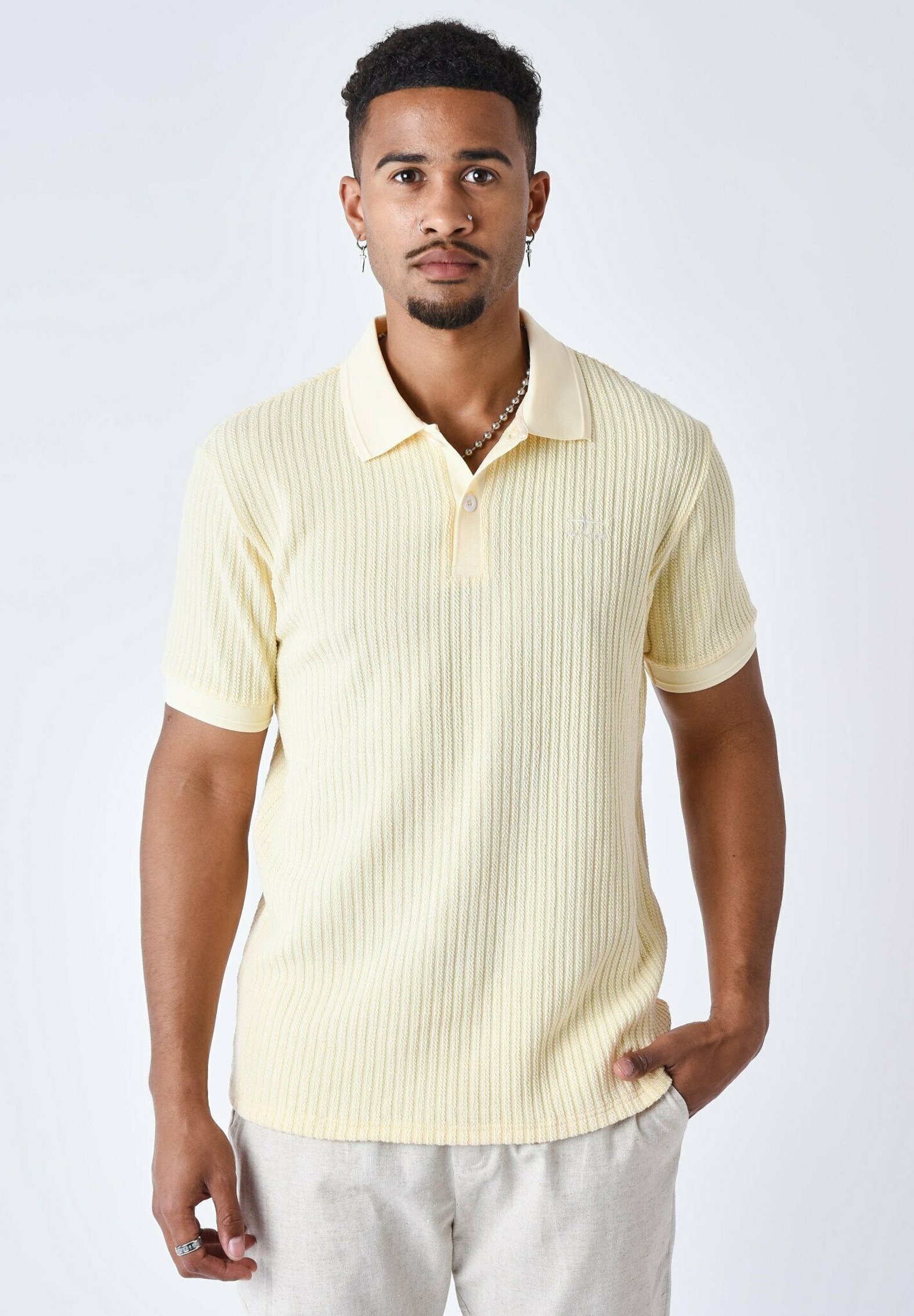 Project X Paris PREPPY TEXTURÉ - Polo shirt - jaune/light yellow