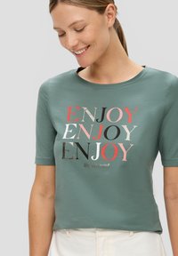 s.Oliver STRETCH - T-Shirt print - minze