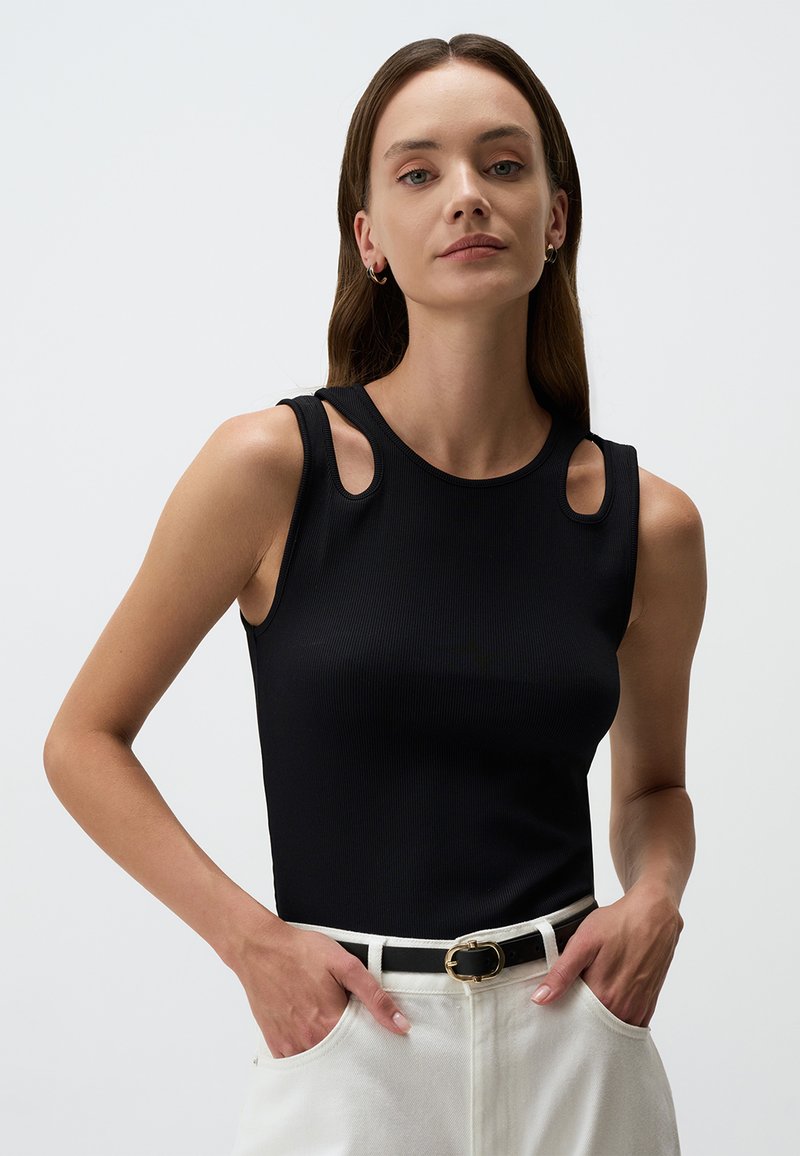 Jimmy Key SLIM FIT CREW NECK SLEEVELESS - Top - black