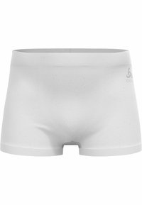 Boxers blancs fabriqués en matériau doux et extensible avec une texture lisse. Dotés d'une taille avec logo et de coutures minimales pour un maximum de confort.