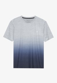 Print T-shirt - mottled grey/dark blue