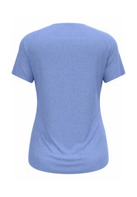 Blue short-sleeve t-shirt made from soft fabric, featuring a round neckline and a smooth texture with no additional patterns or details.