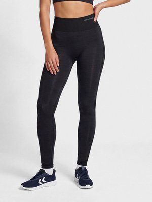 Hummel, MT SHINE SEAMLESS - Leggings - black melange