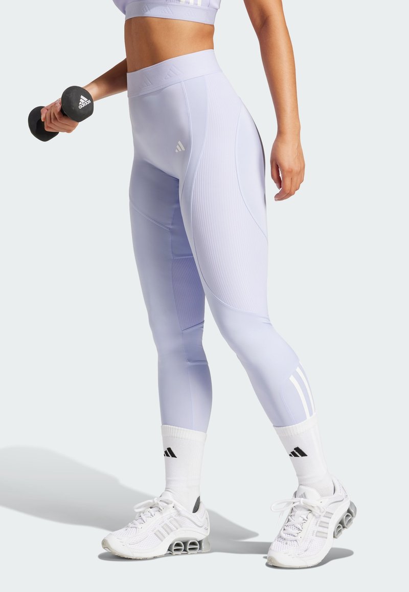 adidas Performance - HYPERGLAM FULL-LENGTH RIBBED - Leggings - violet tone, Enlarge