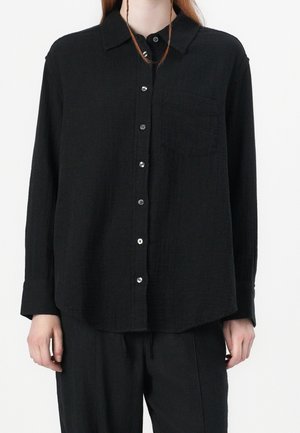 Button-down blouse - black