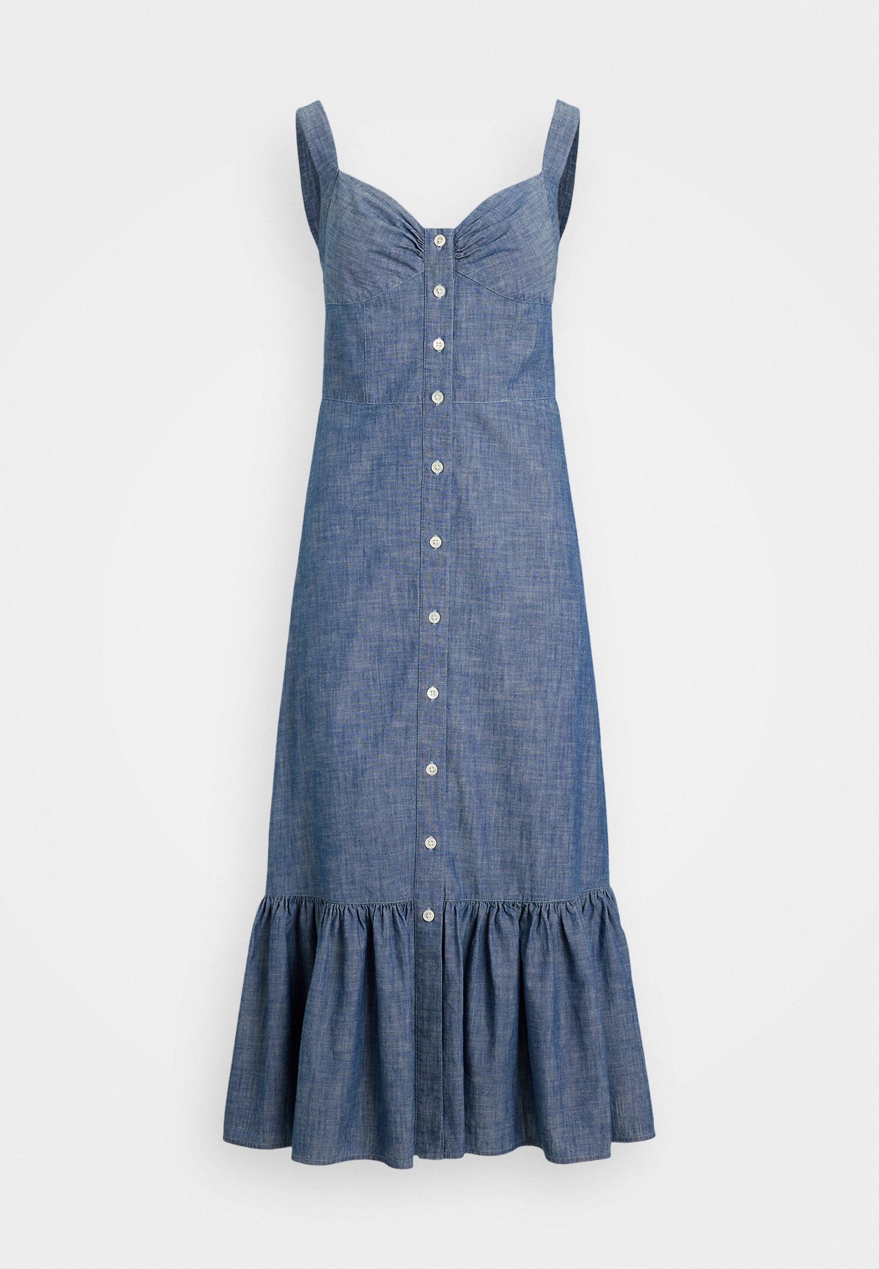polo ralph lauren chambray blue short sleeve gloria day dress Polo Ralph Lauren - Lori Short Sleeve Day Dress