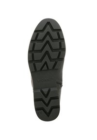 Semelle de chaussure en caoutchouc noir avec un motif de semelle en zigzag ; présente le logo de la marque "VIONIC" en relief. Surface facile à saisir pour une meilleure traction.