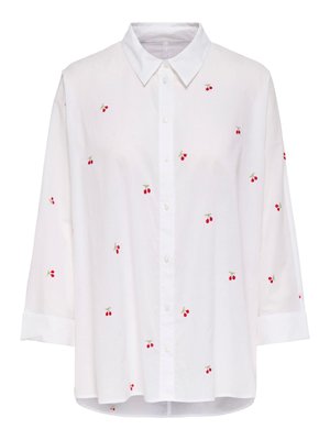 ONLY, ONLNEW LINA GRACE LS EMB SHIRT NOOS WVN - Blúzka so zapínaním na gombíky - bright white