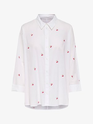 ONLY, ONLNEW LINA GRACE LS EMB SHIRT NOOS WVN - Blúzka so zapínaním na gombíky - bright white