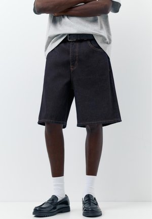 PULL&BEAR Farmer rövidnadrágok - dark blue denim