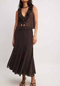FLOWY MERMAID  - A-line skirt - brown