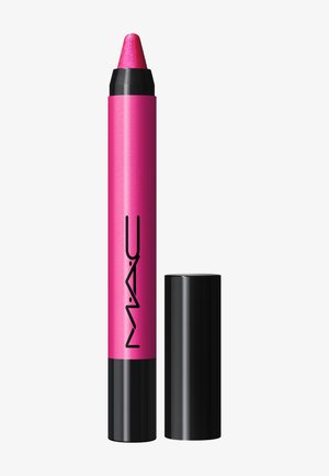 Crayon à lèvres MAC en rose vif avec une finition brillante. Doté d'un capuchon noir à vis et d'une pointe angulaire pour une application précise.