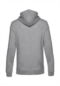 Felpa grigia con cappuccio, dal tessuto morbido, con polsini e orlo a coste. Presenta un cappuccio arrotondato e un design semplice al retro.