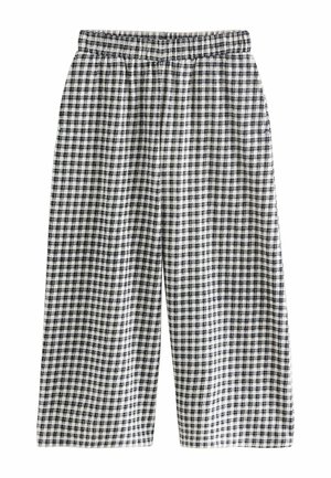 WIDE LEG TEXTURED  - Stoffhose - black white gingham check