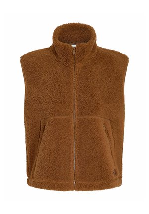 Noisy May, NMMASEY SHORT TEDDY VEST FWD NOOS - Bodywarmer - toffee