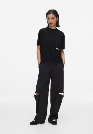 Karl Lagerfeld Jeans, FLOCKED FLORAL - T-Shirt print - black