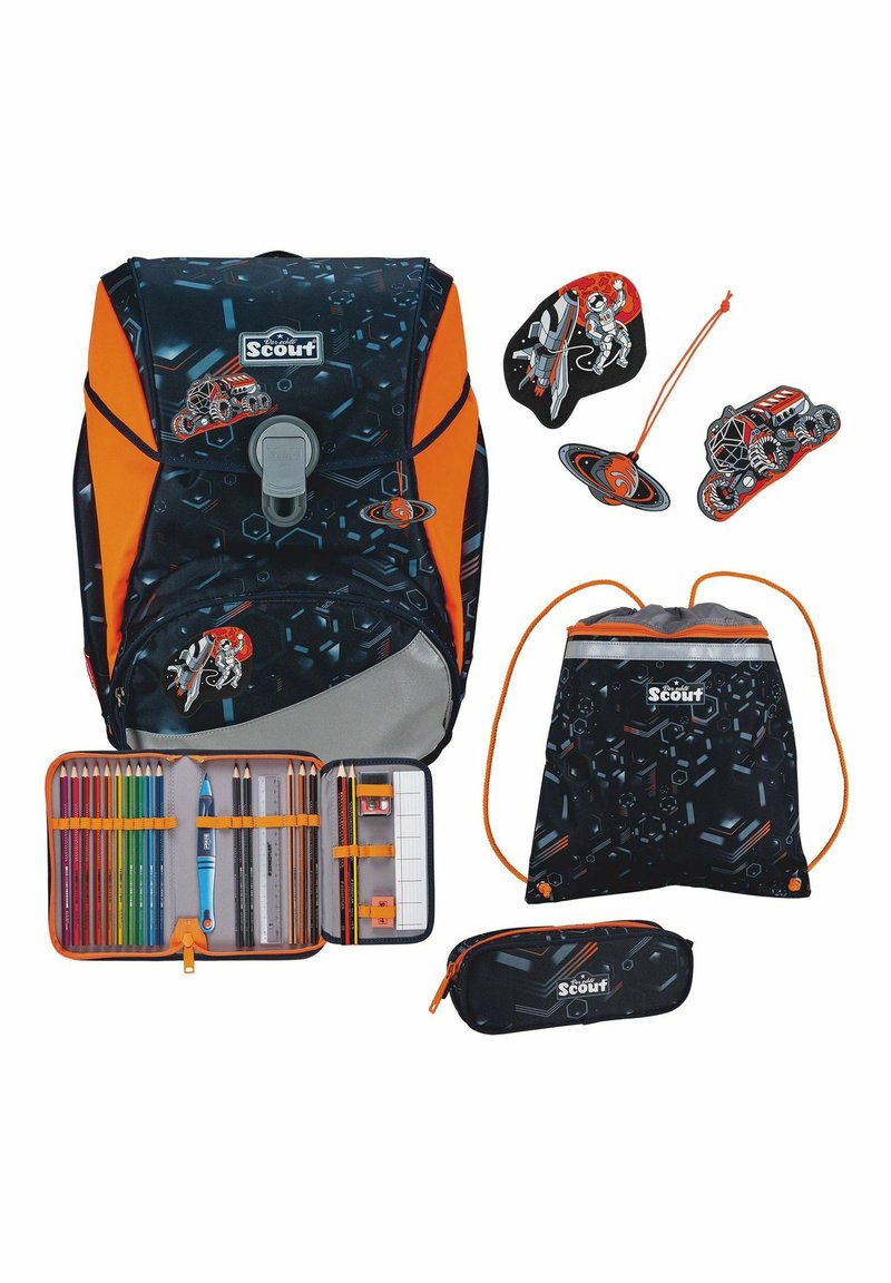 Scout ALPHA SET 4-TEILIG - Cartable d'?�cole - space data/noir - ZALANDO.BE