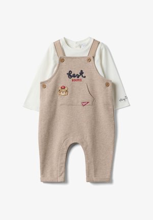 OVS, BABY SET DUNGAREES. - Tuinbroek - white beige