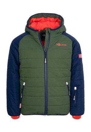 TROLLKIDS Winter jacket - navy/forest green/orange