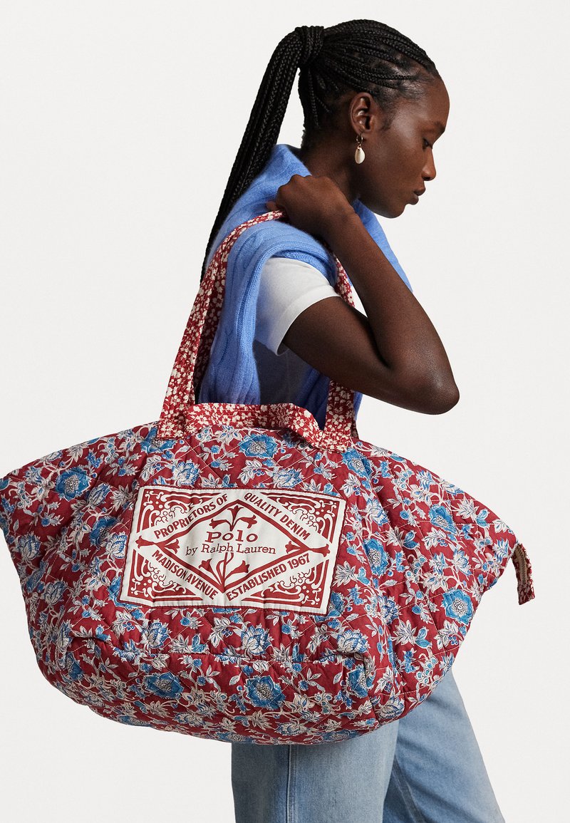 Polo Ralph Lauren QUILTED FLORAL COTTON EXTRA LARGE TOTE - Τσάντα Tote - red/blue/multi-colored