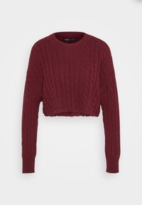 ONLBIRTIE SHORT CABLE O NECK  - Neule - cabernet