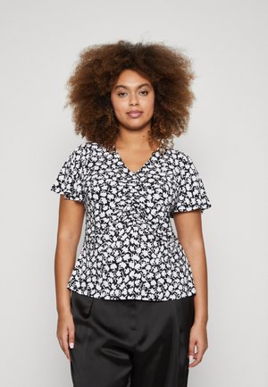 T-shirt med print - black/white