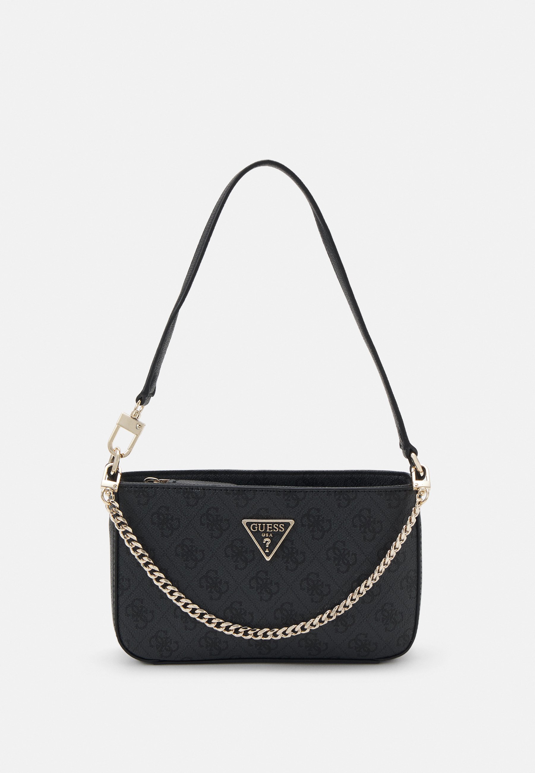 Guess NOELLE MINI TOP ZIP SHOULDER - Geantă de mână - coal/gri