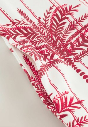 Next SHORT SLEEVE CREW NECK  - Jersey dress - ecru red palm print