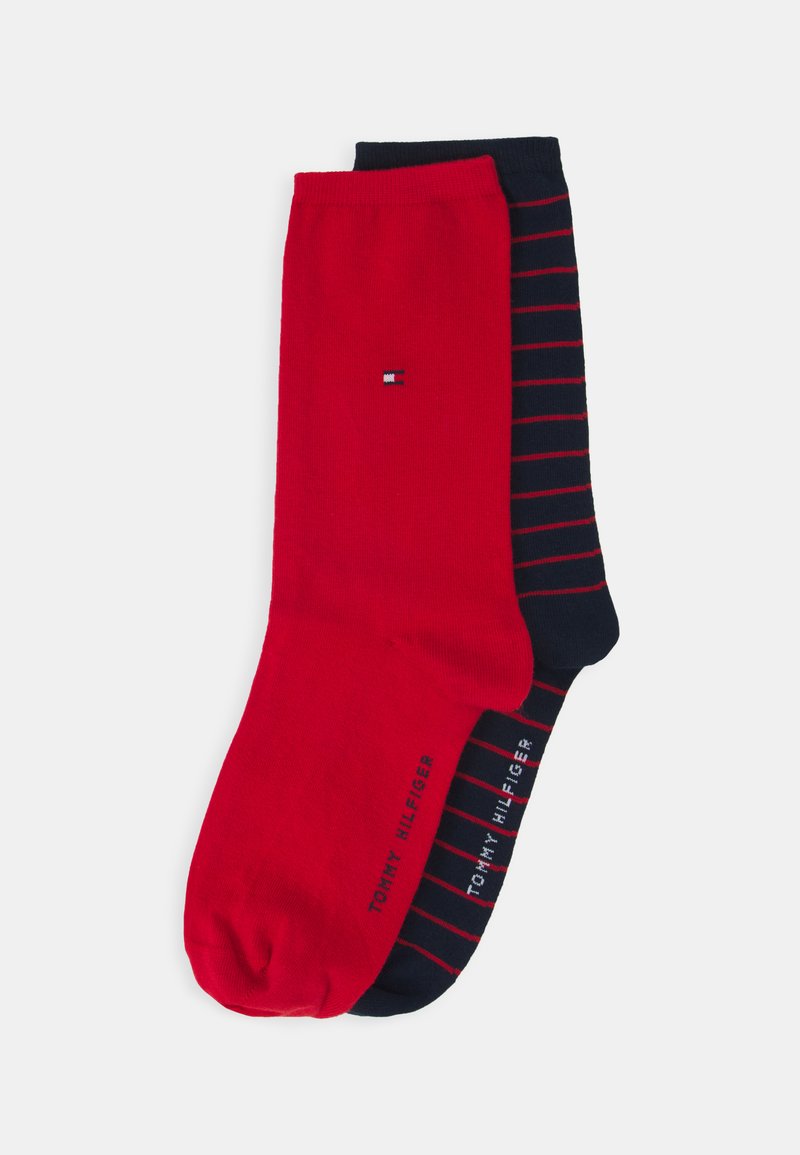 Tommy Hilfiger WOMEN SOCK SMALL STRIPE 2 PACK - Socks - red/navy/blue ...