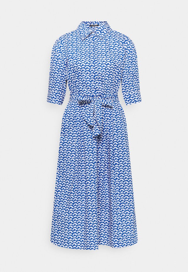 DRESS STYLE BELTED WAIST PLEATS DETAILS - Shirt dress - blue