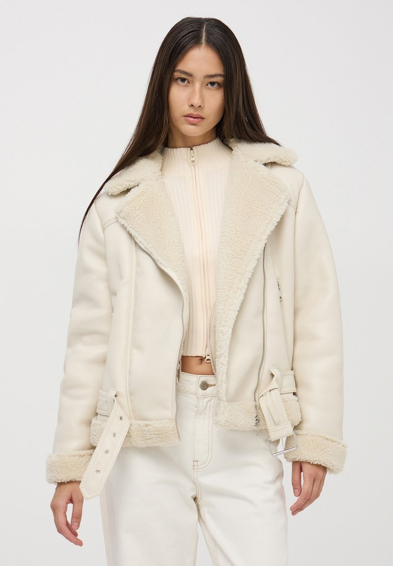 Terranova MONTONE SINTETICO - Giacca in similpelle - bianco lana