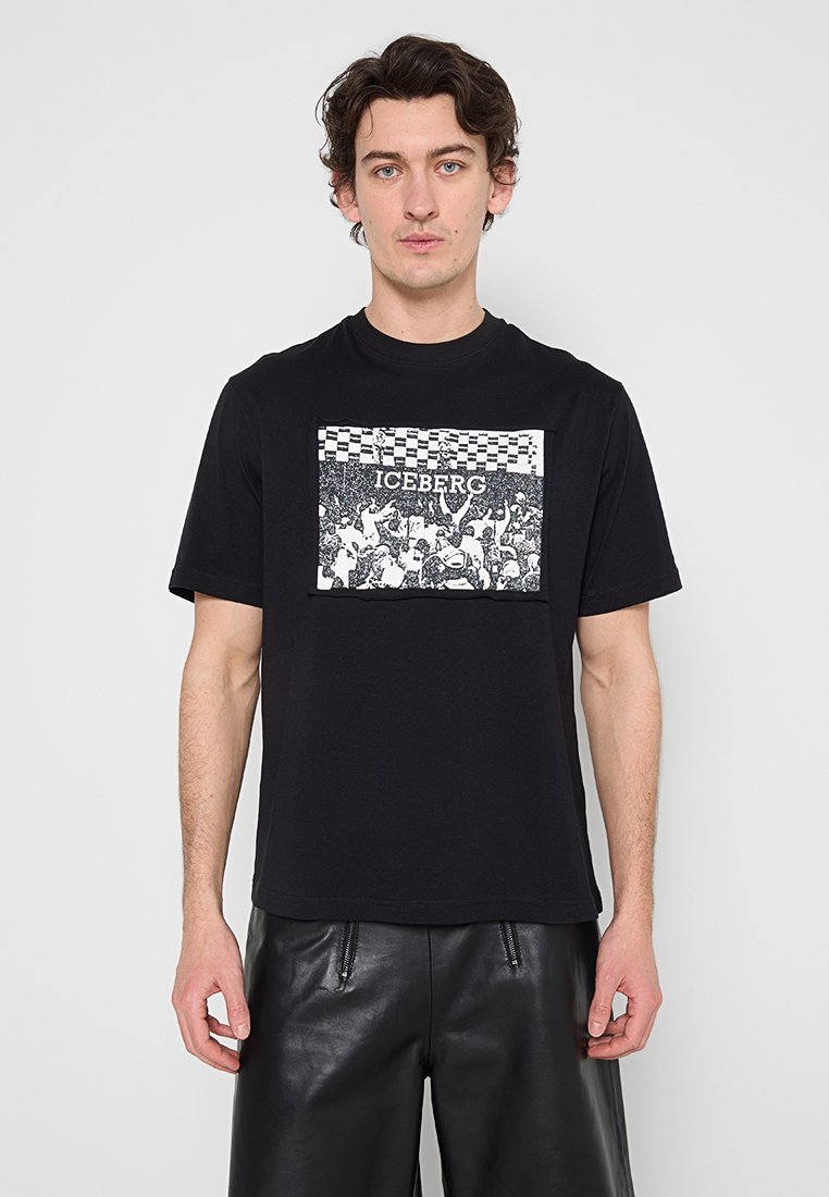 Iceberg T-shirt print zwart