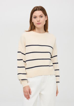 CROP A RIGHE - Maglione - avorio