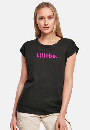 CLASSIC ROLL UP LILIBE - Print T-shirt - black