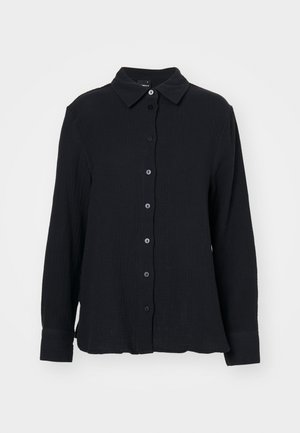 Gina Tricot Bluza z gumbi - black