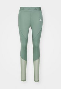Tights - silver green/white