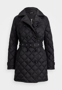 DIAMOND QUILTED DOWN TRENCH COAT - Pūkinis paltas - black