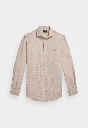 Polo Ralph Lauren CUSTOM FIT LINEN SHIRT - Chemise - coastal beige/white