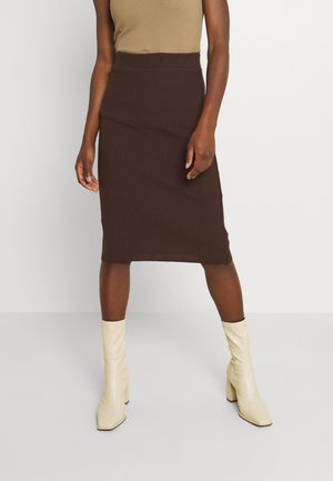 MIDI SKIRT - Pennkjol - chocolate