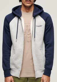 Superdry & Co ESSENTIAL BASEBALL - Sudadera con cremallera - athletic grey marl rich navy marl