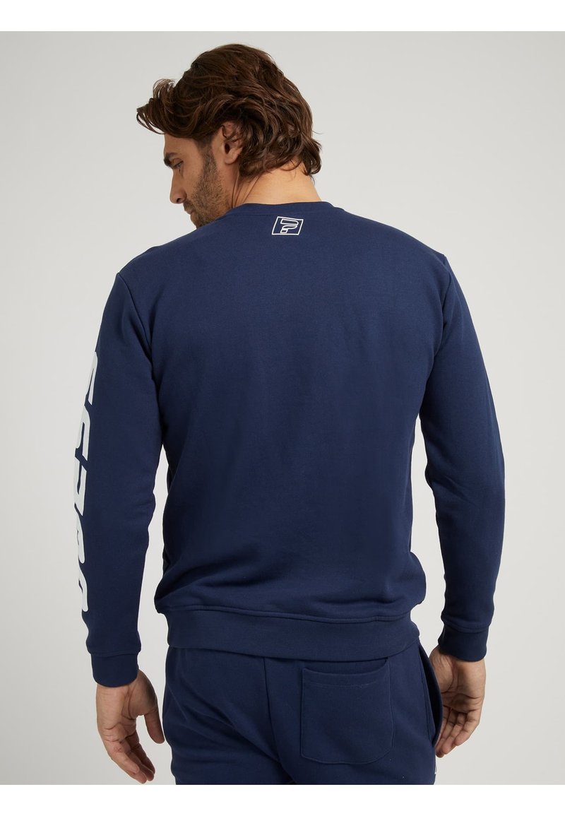 Herren Kapuzenpullover | Guess SEITLICHES LOGO Sweatshirt blau - YJ12272 Herren Kapuzenpullover | Guess SEITLICHES LOGO Sweatshirt blau - YJ12272
