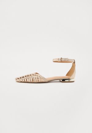 BINGHAM - Ankle strap ballet pumps - platino