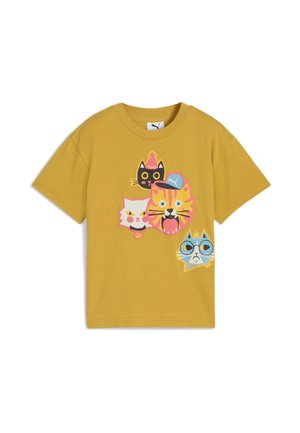 MOODY CAT GRAPHIC - Print T-shirt - archive gold