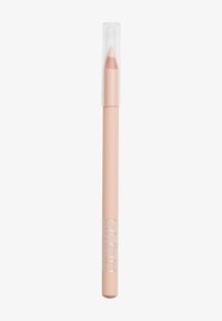 Nude eyelinerpotlood met een transparante dop, cilindrische vorm en metallic branding. Gladde textuur, puntige tip voor nauwkeurige applicatie.